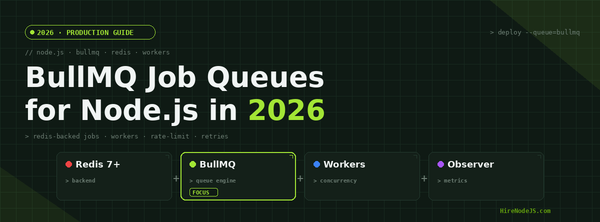 BullMQ job queues for Node.js in 2026 — production architecture cover