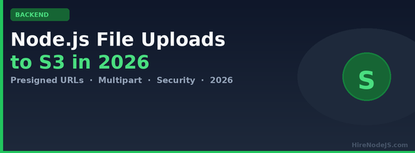 Node.js file uploads to S3 in 2026 — presigned URLs and multipart