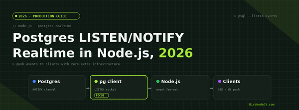 Node.js + Postgres LISTEN/NOTIFY in 2026: Realtime Without Redis
