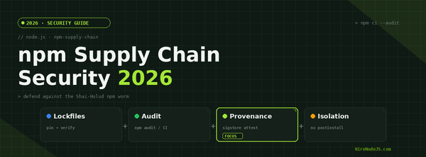 Node.js npm Supply Chain Security in 2026: Beat Shai-Hulud