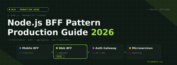 Node.js BFF pattern production guide 2026 — backend for frontend architecture