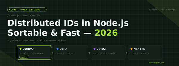 Node.js Distributed IDs: UUIDv7 vs ULID vs CUID2 (2026)