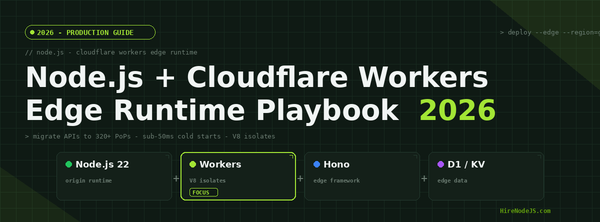 Node.js plus Cloudflare Workers edge runtime architecture, 2026 production guide cover