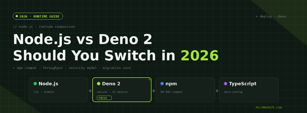 Node.js vs Deno 2 in 2026: Should You Switch?