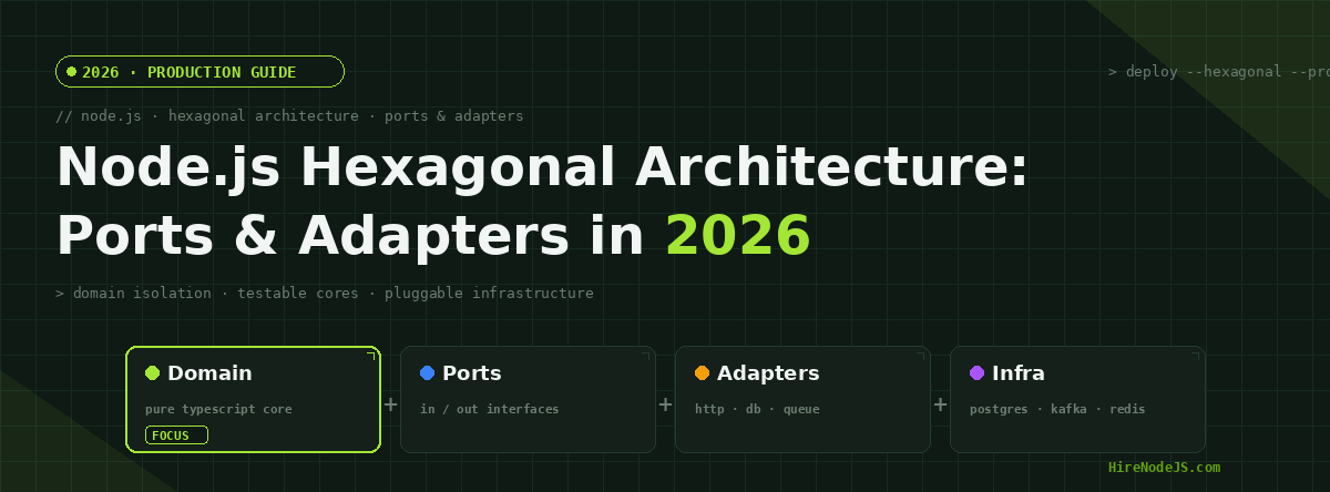 Node.js Hexagonal Architecture: Ports & Adapters Guide 2026 | HireNodeJS