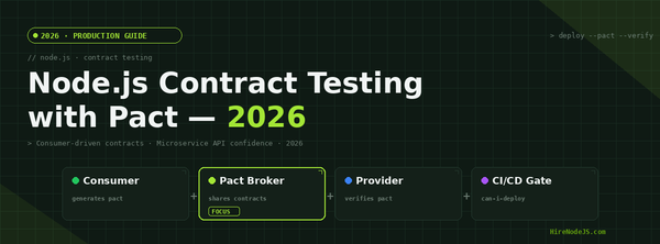 Node.js Contract Testing with Pact in 2026: Complete Guide