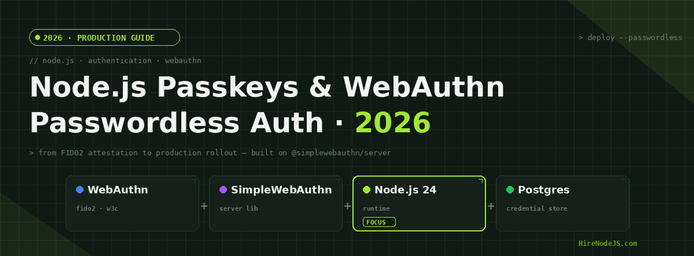 Node.js Passkeys and WebAuthn production guide for 2026