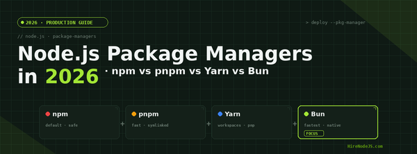 Node.js Package Managers in 2026: npm vs pnpm vs Yarn vs Bun cover image