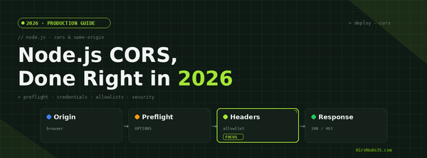 Node.js CORS in 2026: Preflight, Credentials & Security