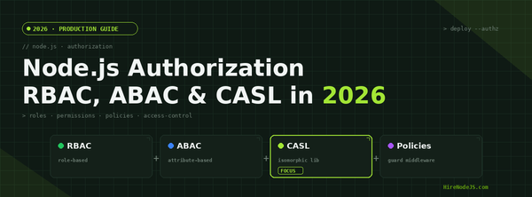 Node.js Authorization Patterns: RBAC, ABAC & CASL in 2026