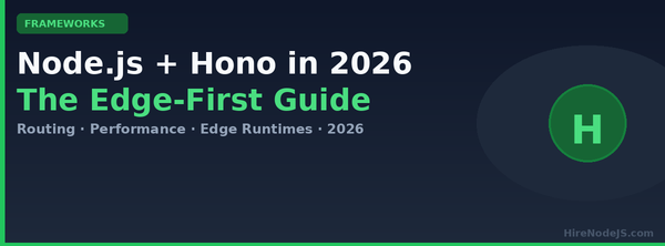 Node.js + Hono in 2026 cover image - edge-first framework guide
