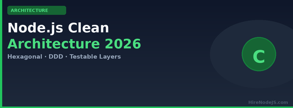 Node.js clean architecture in 2026 cover image with concentric layers