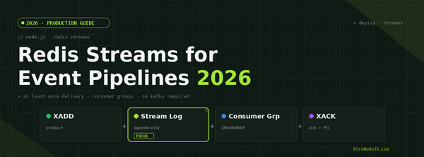 Node.js + Redis Streams in 2026: Event Streaming Without Kafka
